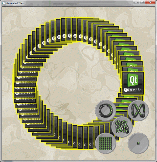 Animated tiles example with QGraphicsPixmapItem highlighting